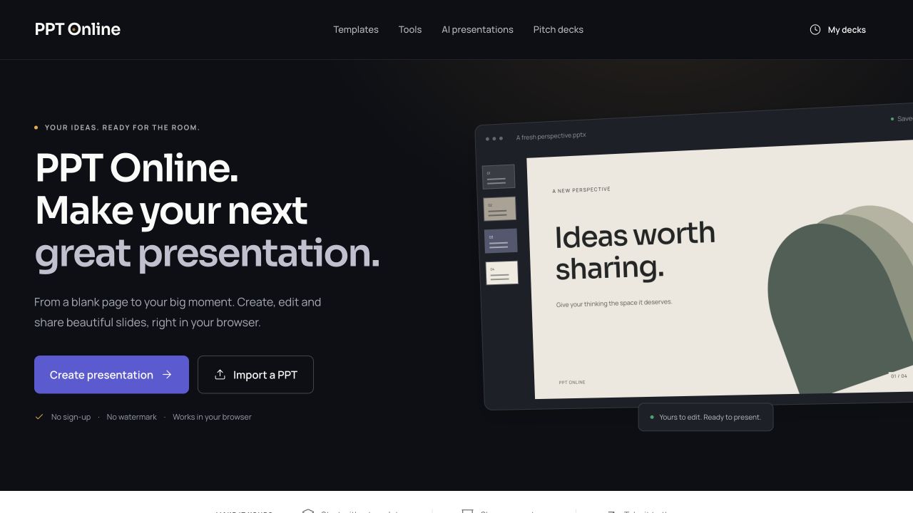 screenshot of PPT Online