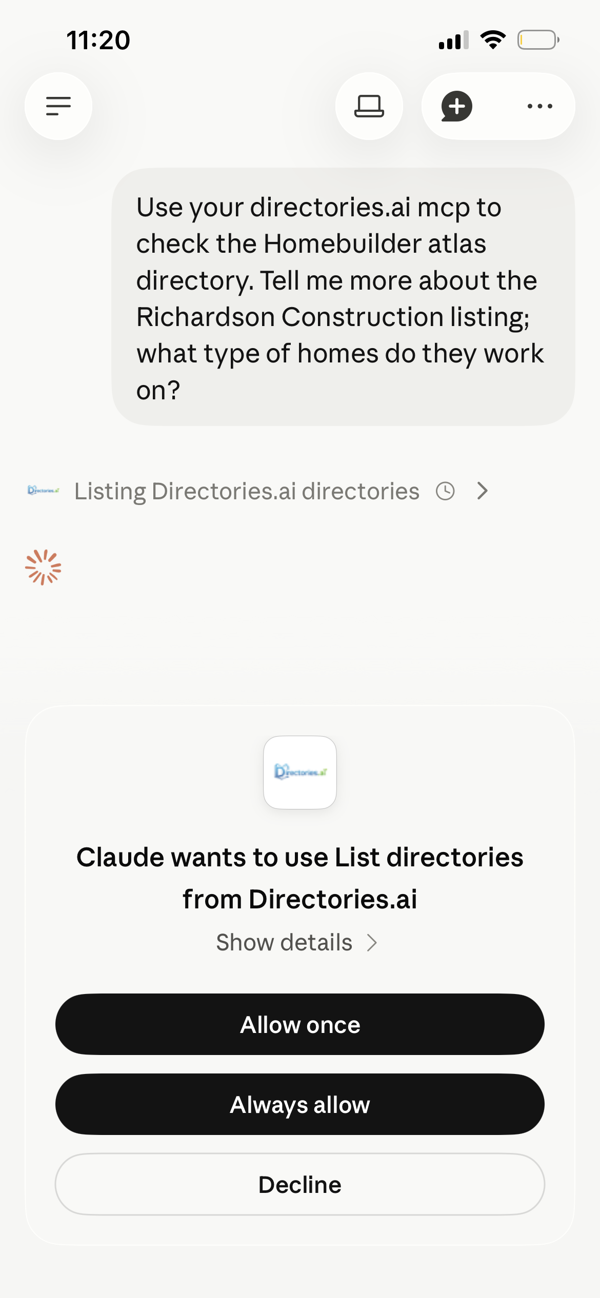 screenshot of Directories.ai