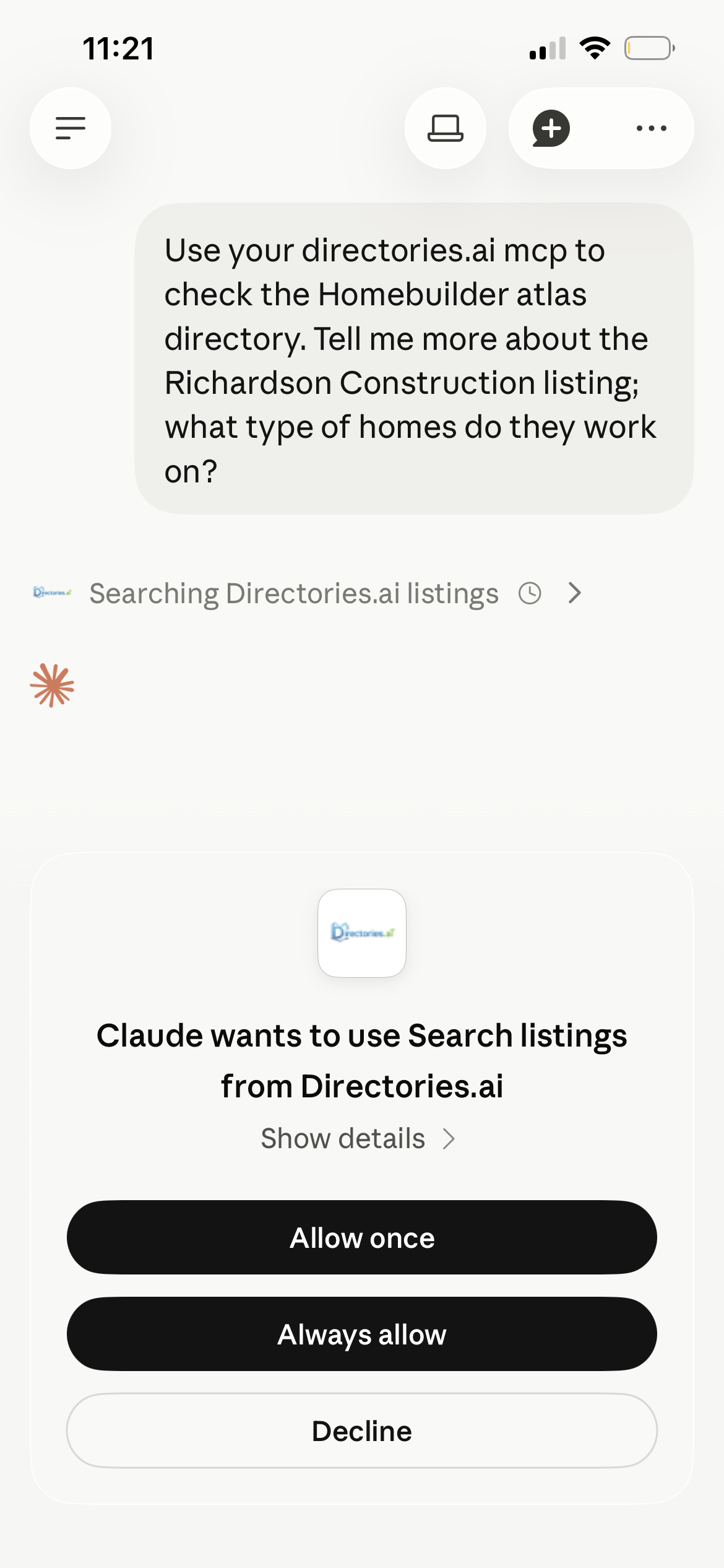 screenshot of Directories.ai