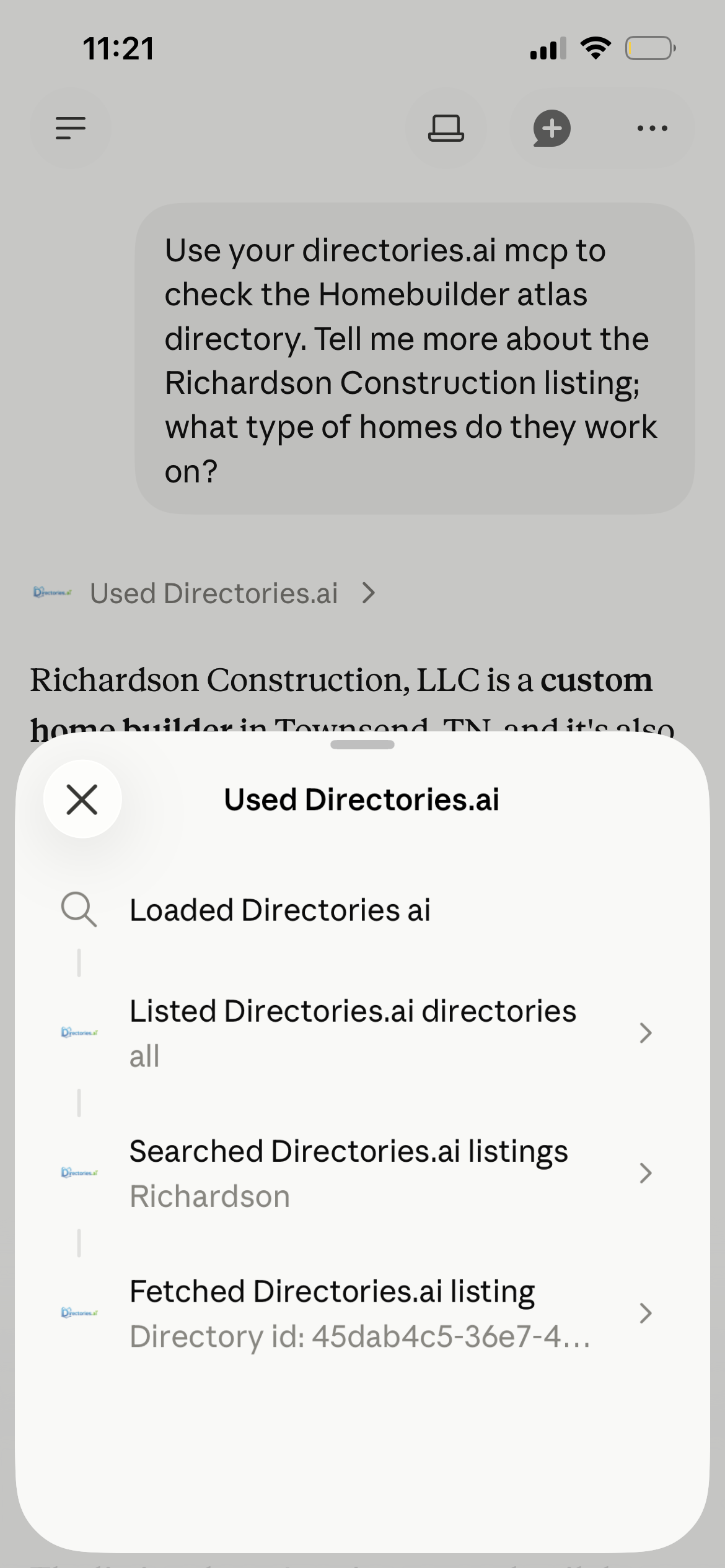 screenshot of Directories.ai