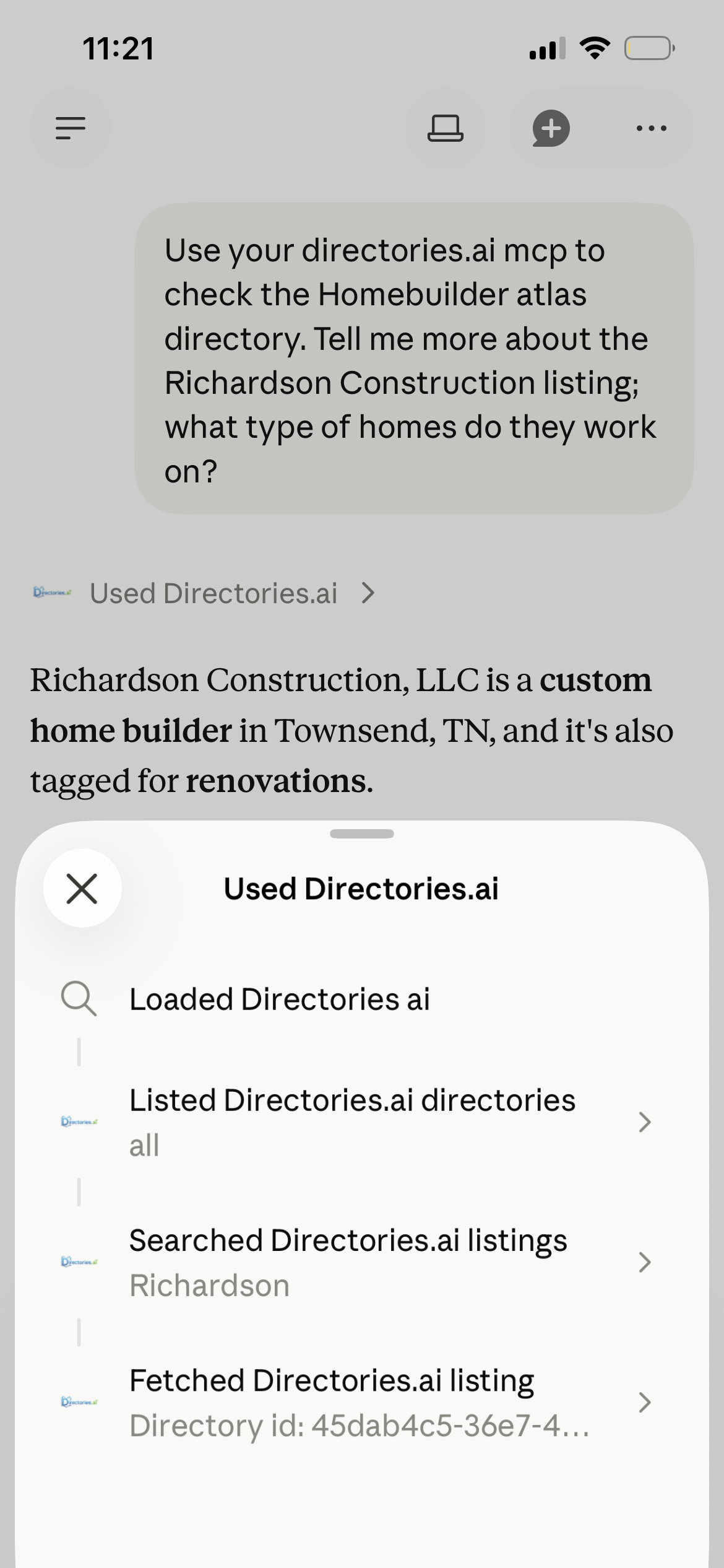 screenshot of Directories.ai