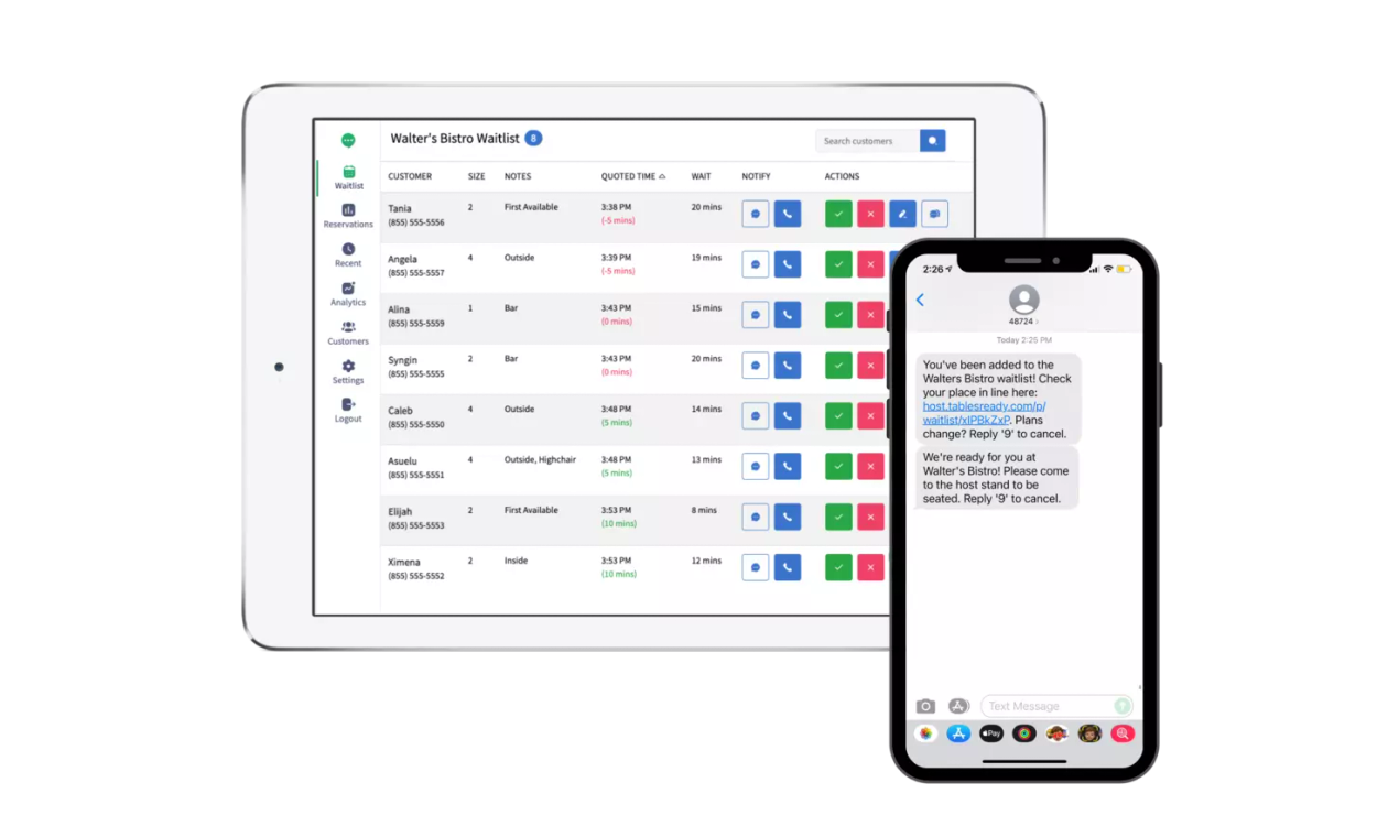 screenshot of TablesReady
