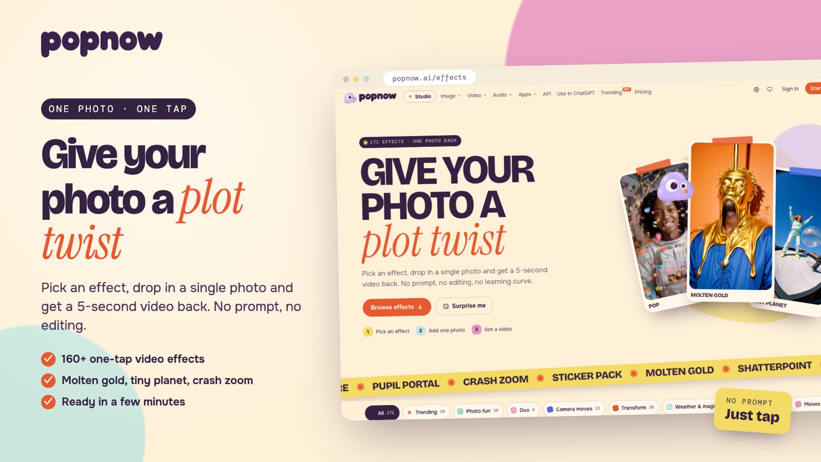 screenshot of PopNow