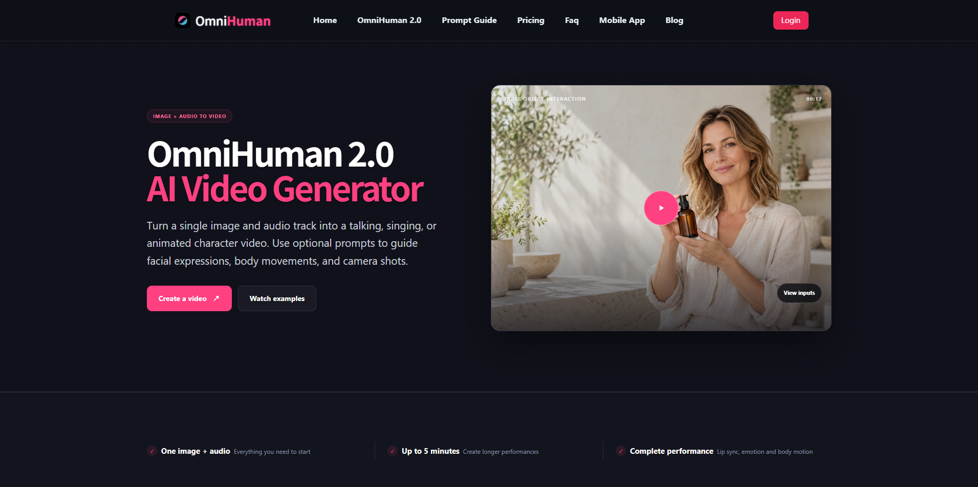 screenshot of omnihuman 2.0