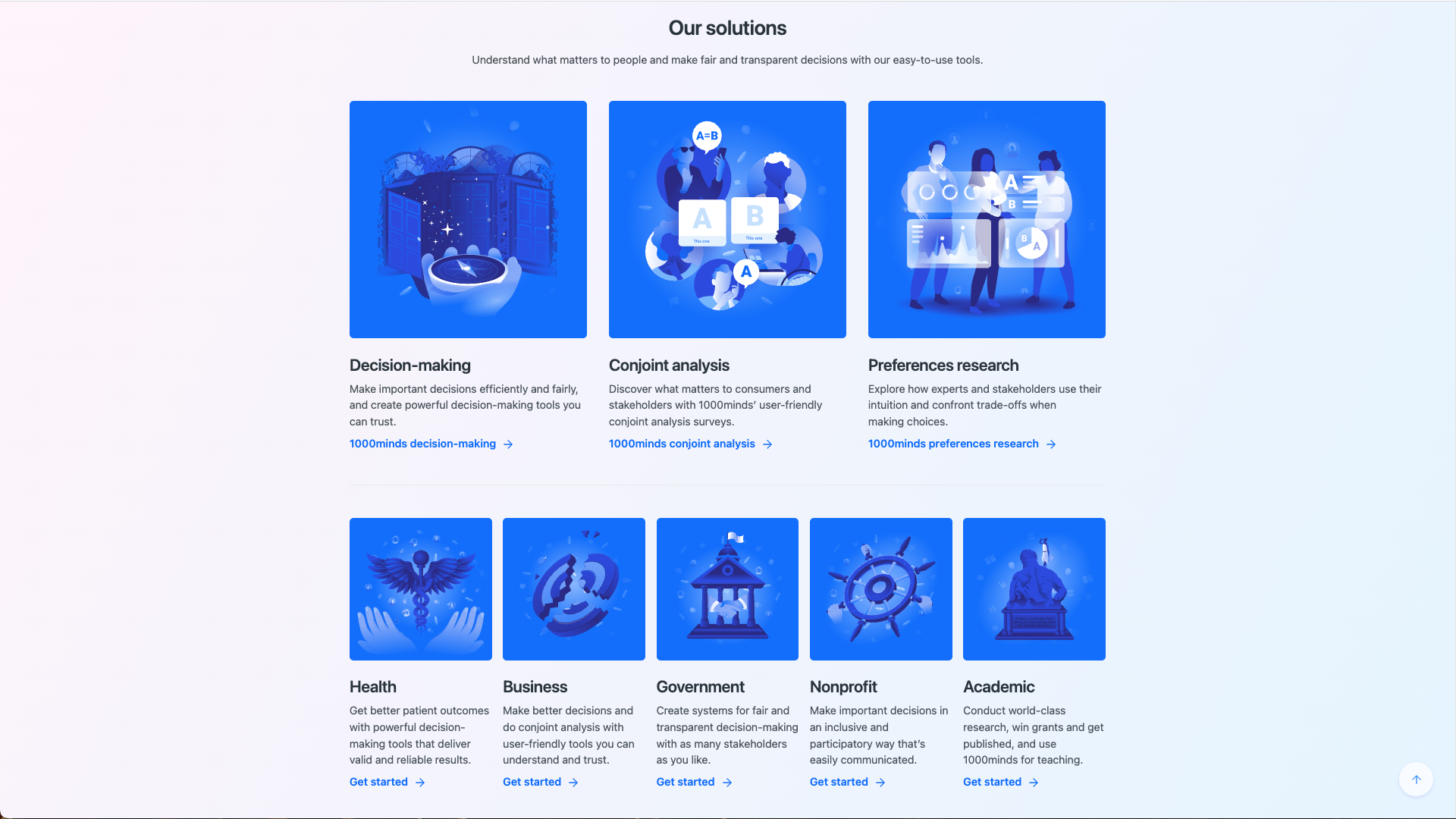 screenshot of 1000minds