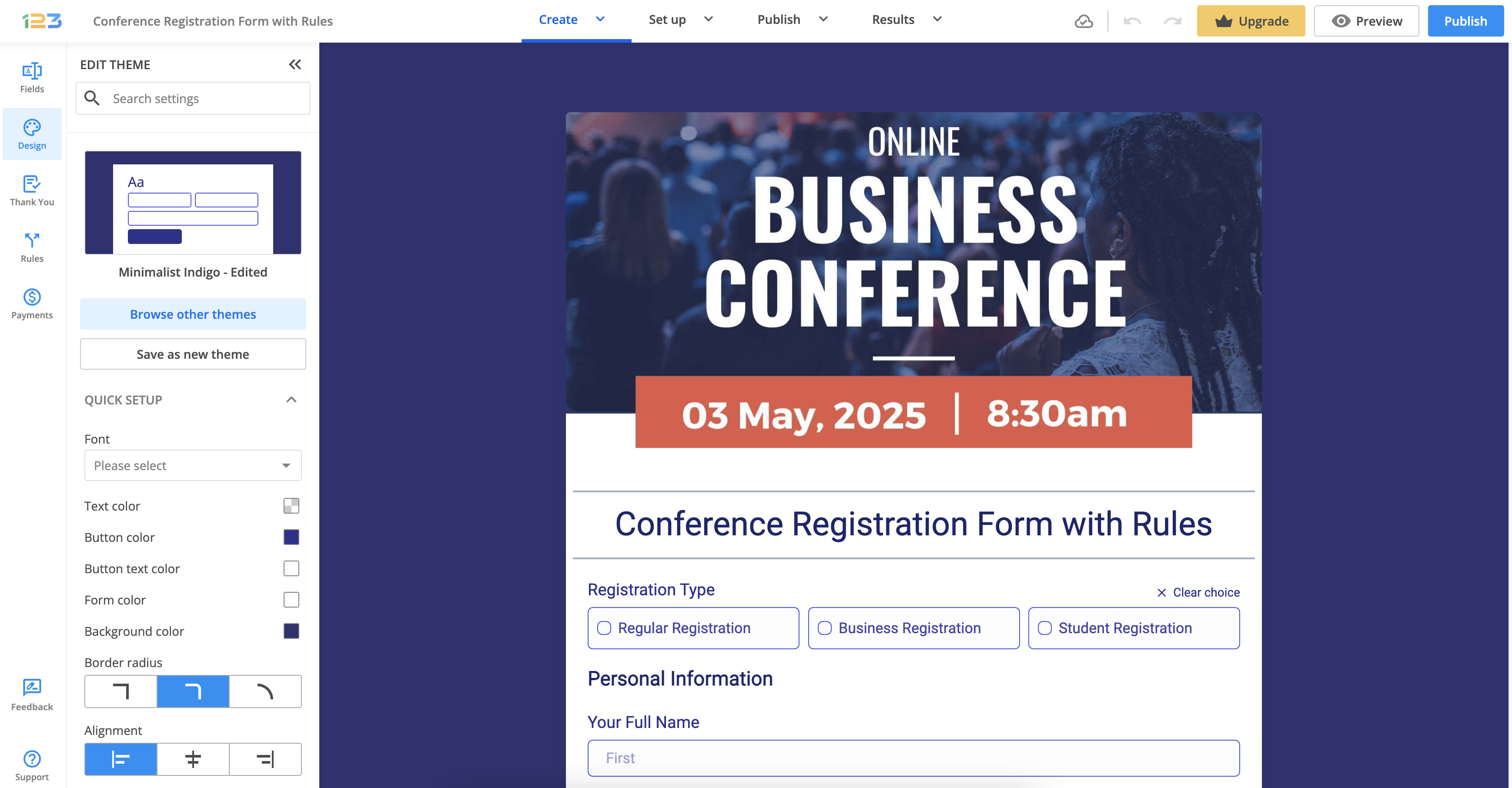 screenshot of 123FormBuilder