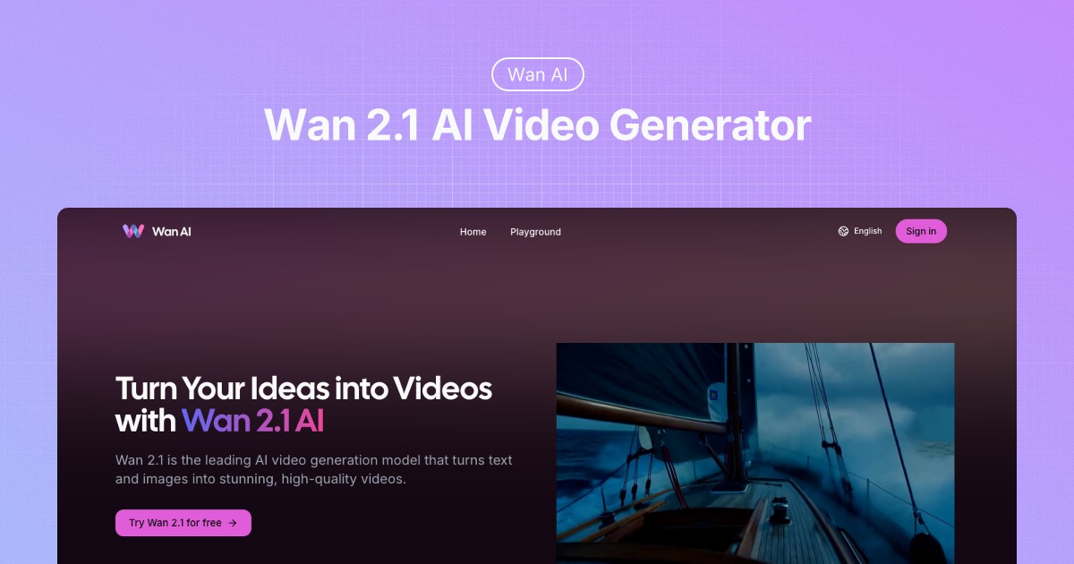 screenshot of Wan AI Video Generator