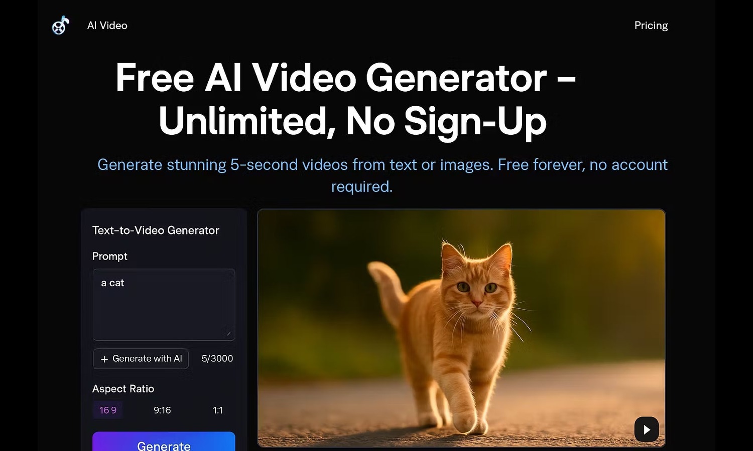 screenshot of AI Video Maker