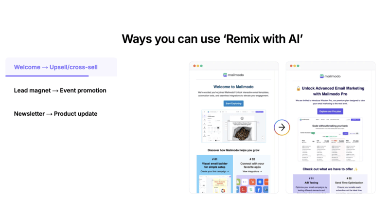 screenshot of Remix with AI