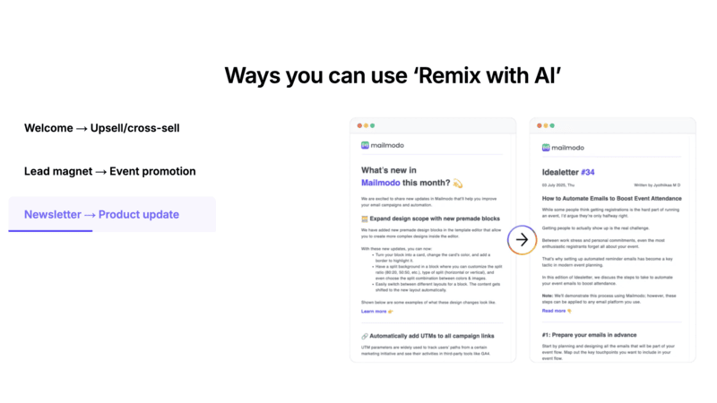 screenshot of Remix with AI