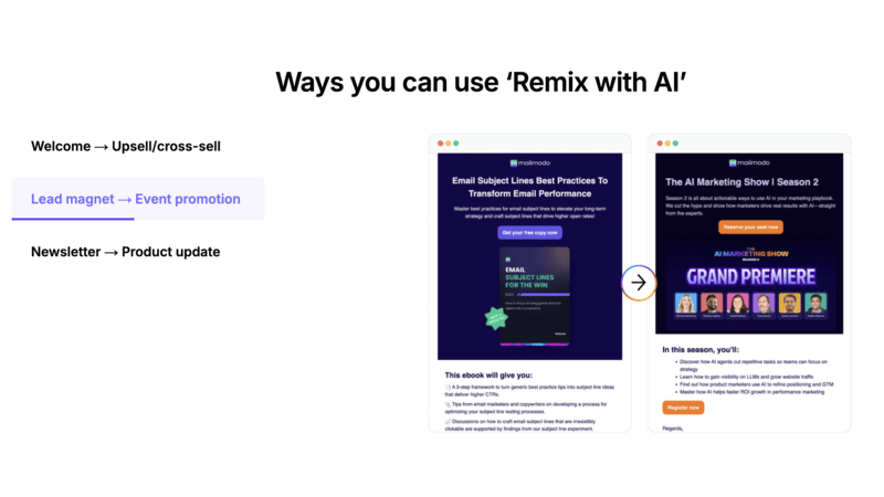 screenshot of Remix with AI