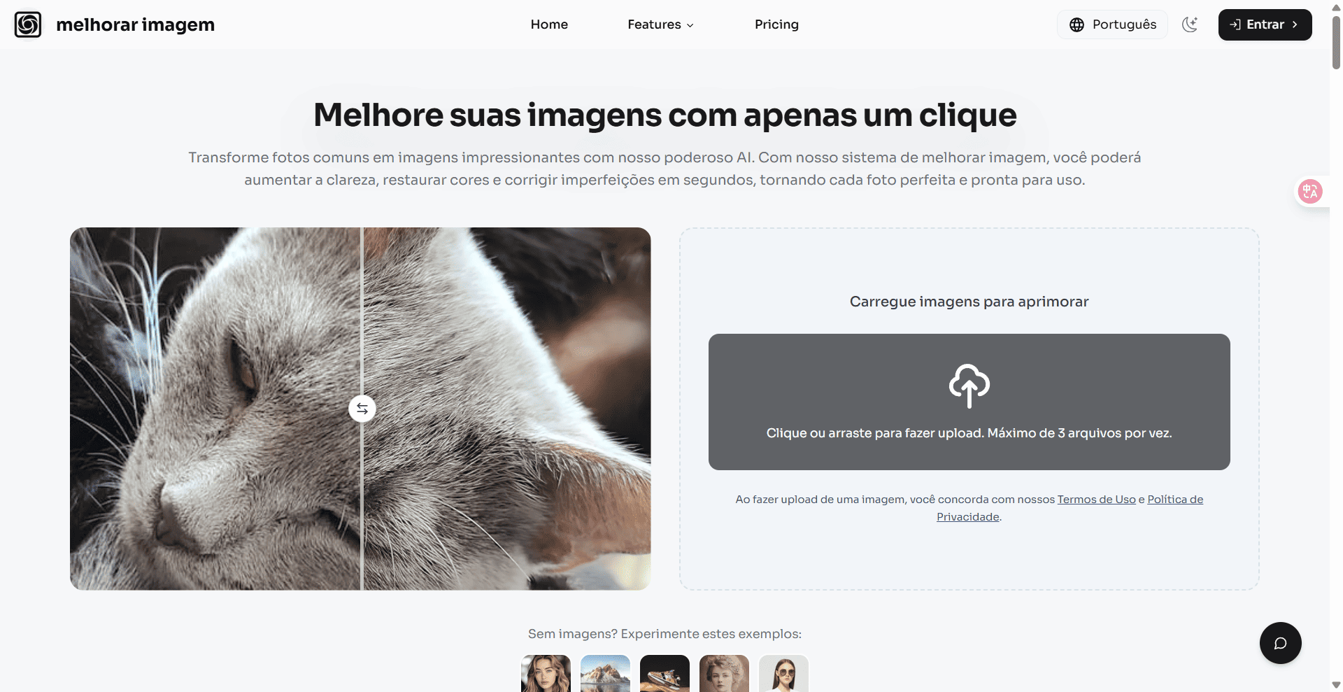 screenshot of melhorar imagem