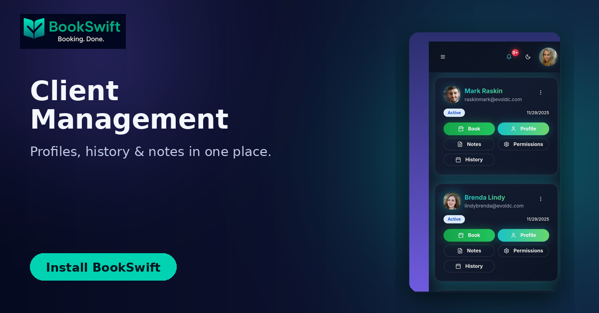 screenshot of BookSwift