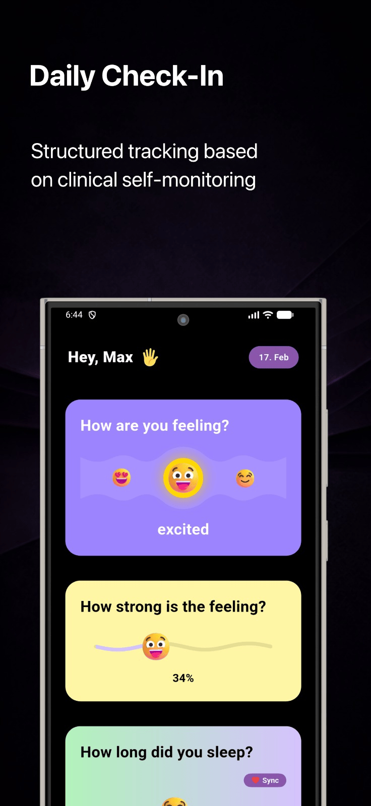 screenshot of MoodTrackMe