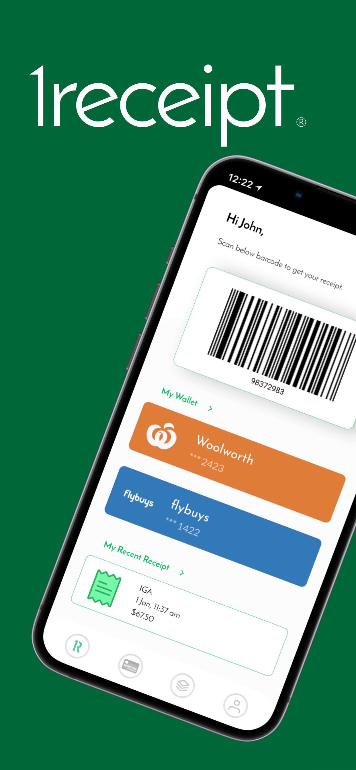 screenshot of 1receipt