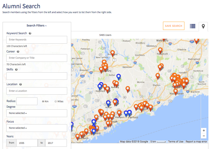 screenshot of 360Alumni
