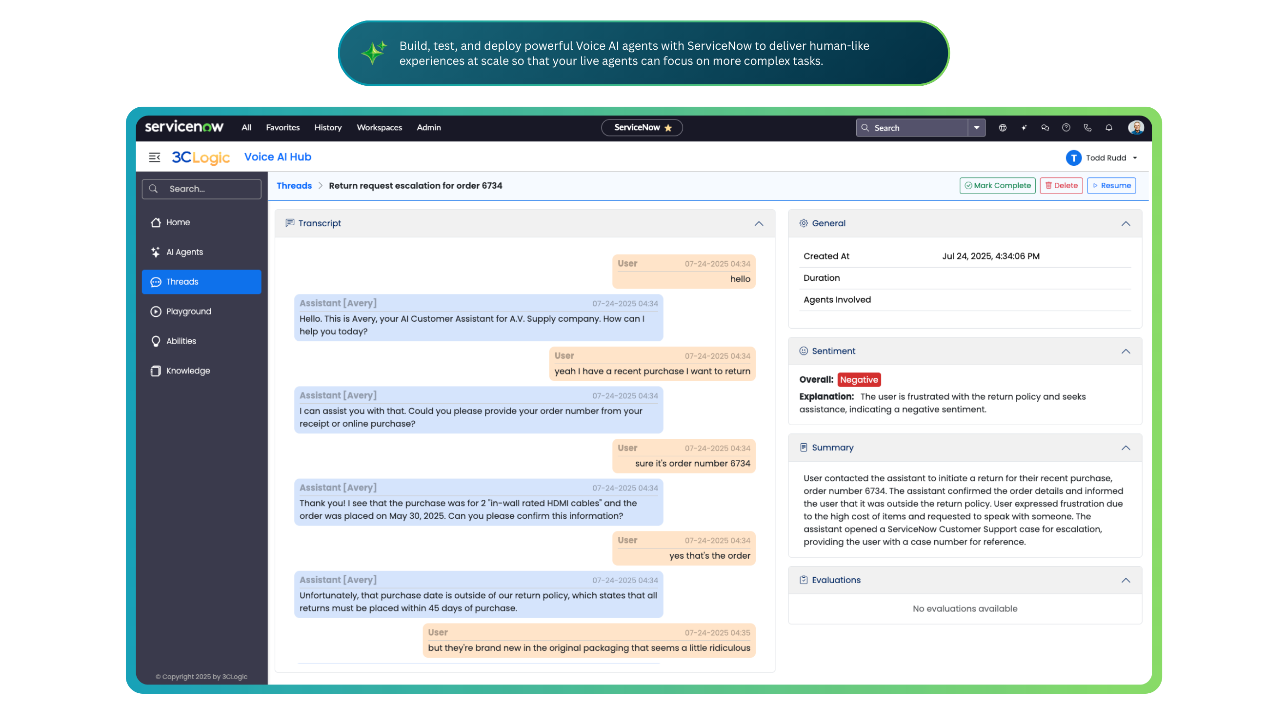 screenshot of 3CLogic
