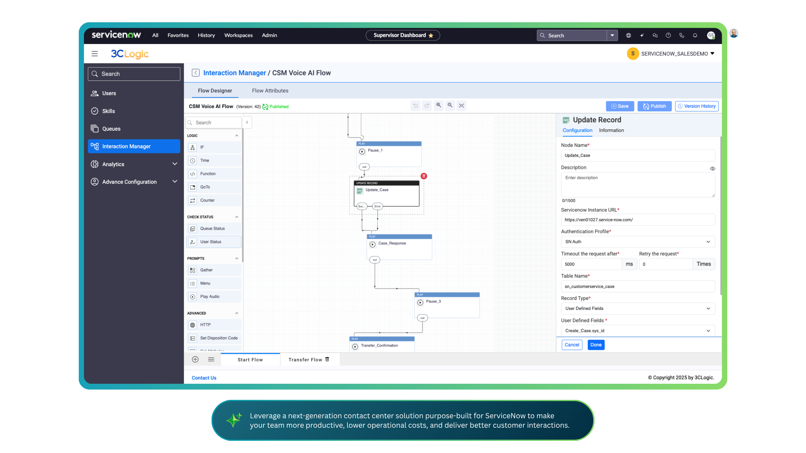 screenshot of 3CLogic
