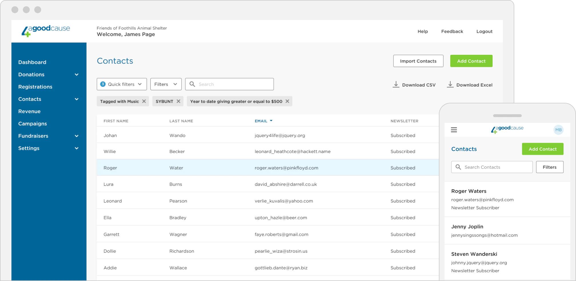 screenshot of 4aGoodCause
