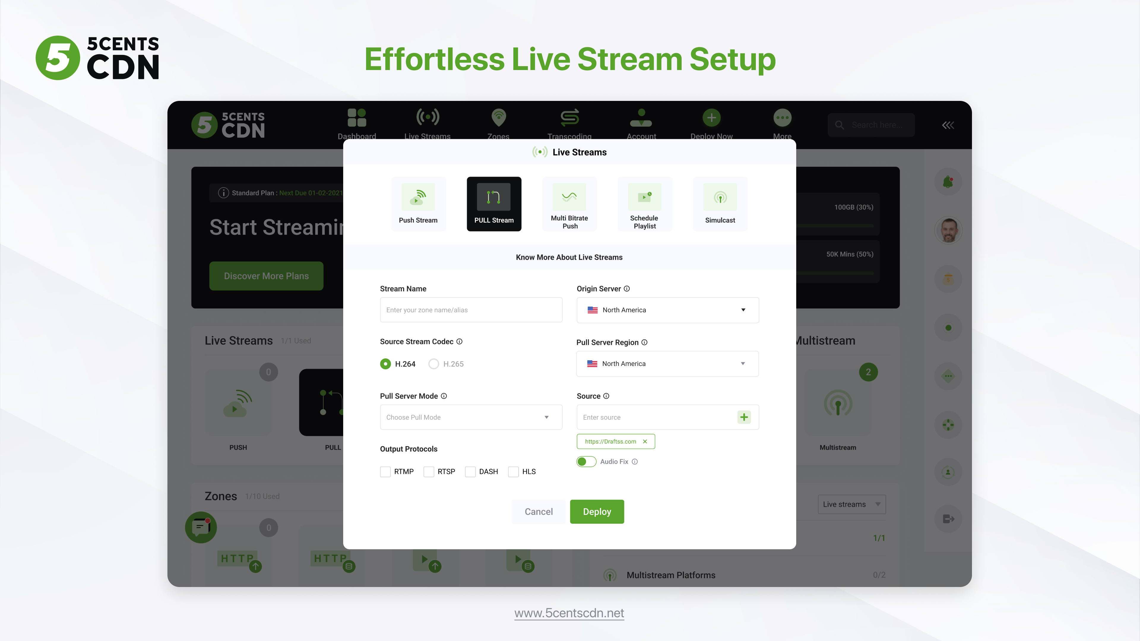 screenshot of 5centsCDN