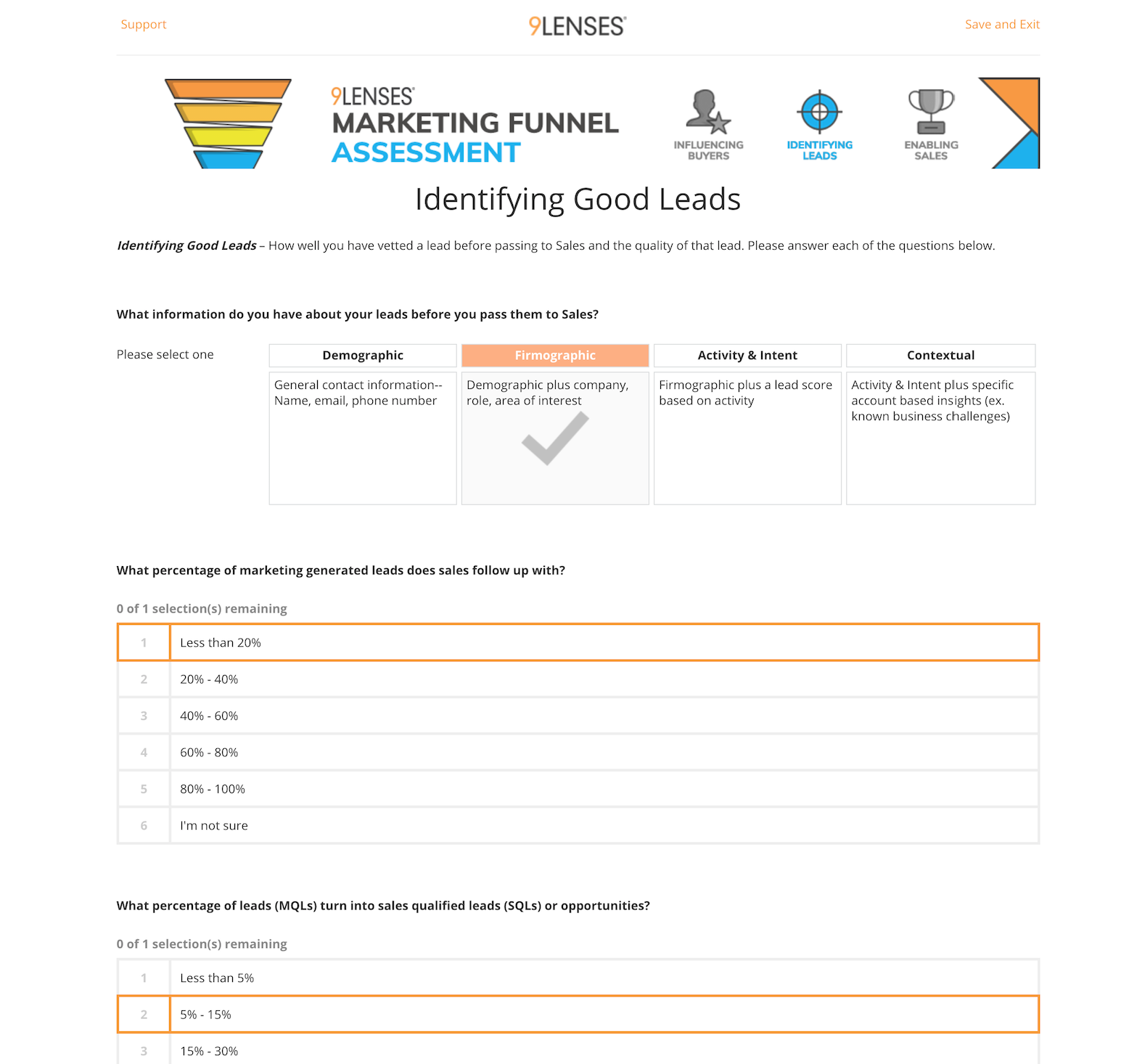 screenshot of 9Lenses