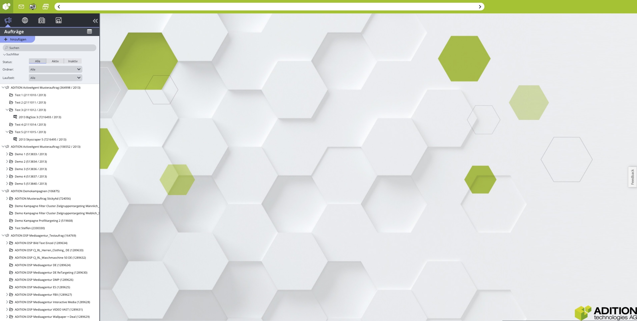 screenshot of ADITION