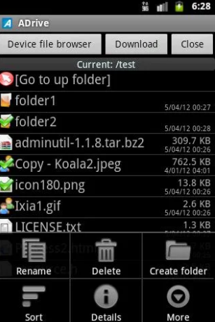 screenshot of ADrive