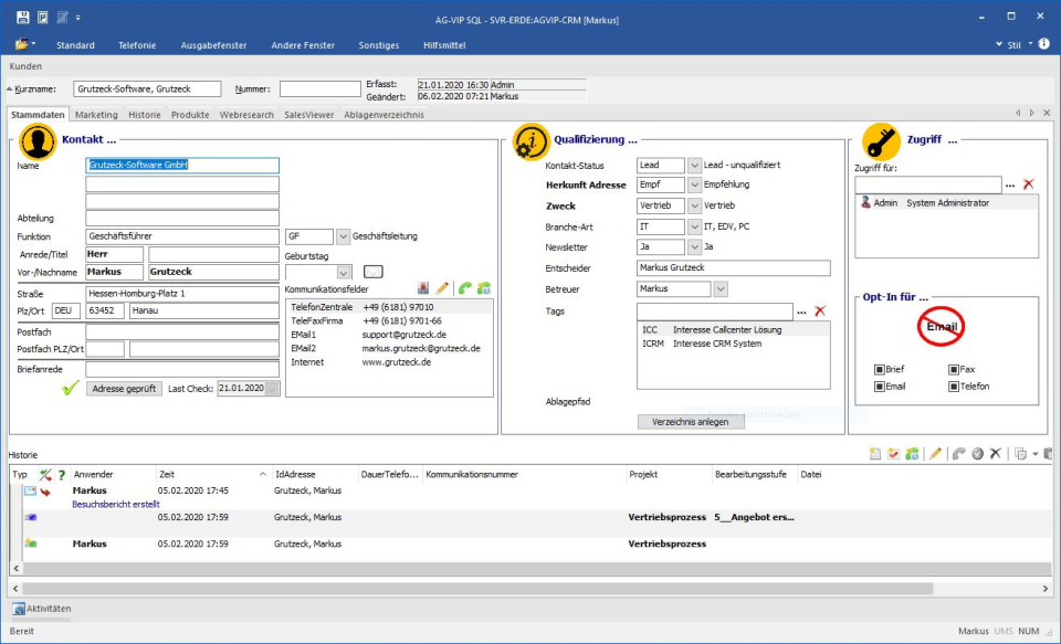 screenshot of AG-VIP