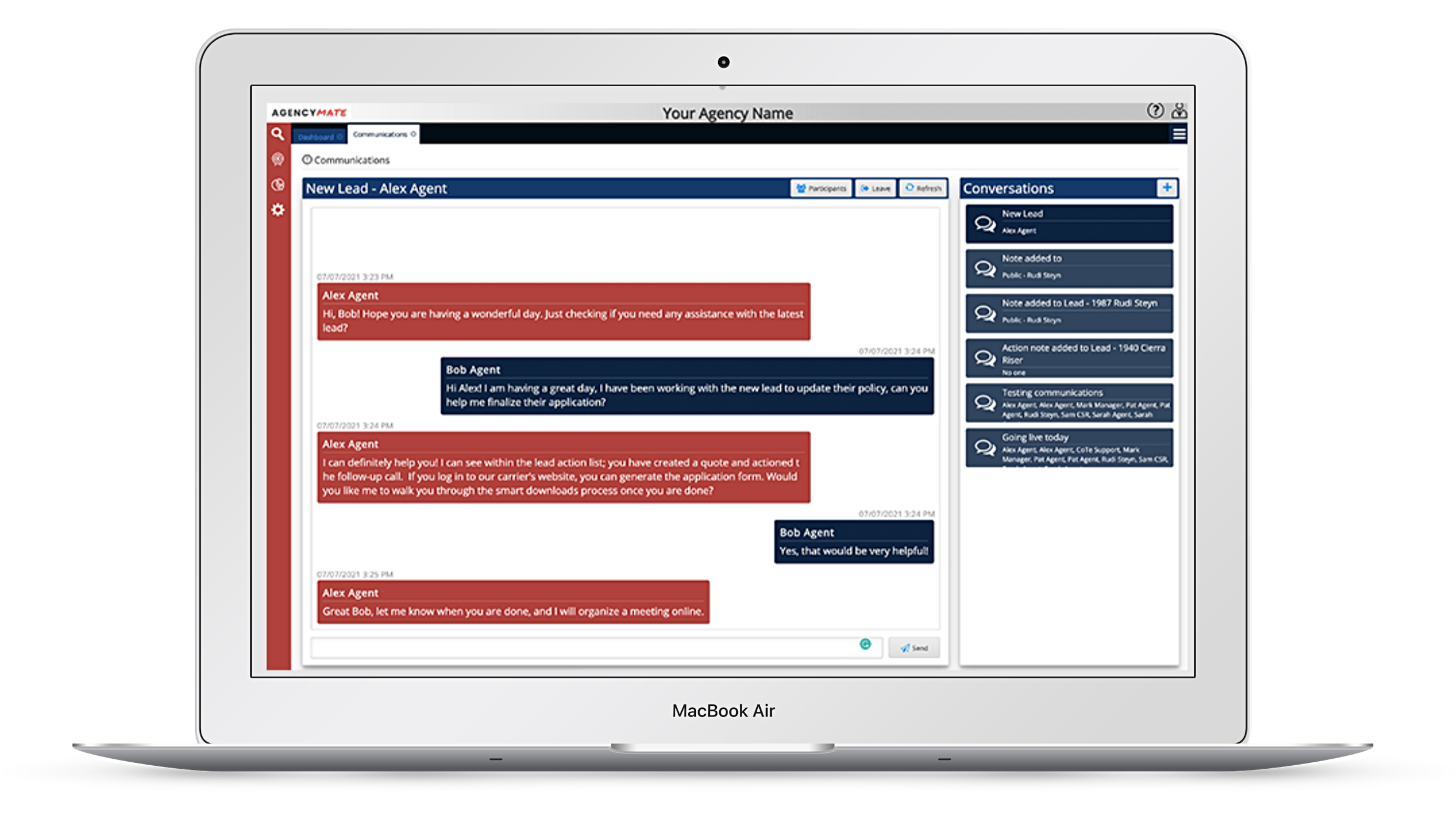 screenshot of AGENCYMATE