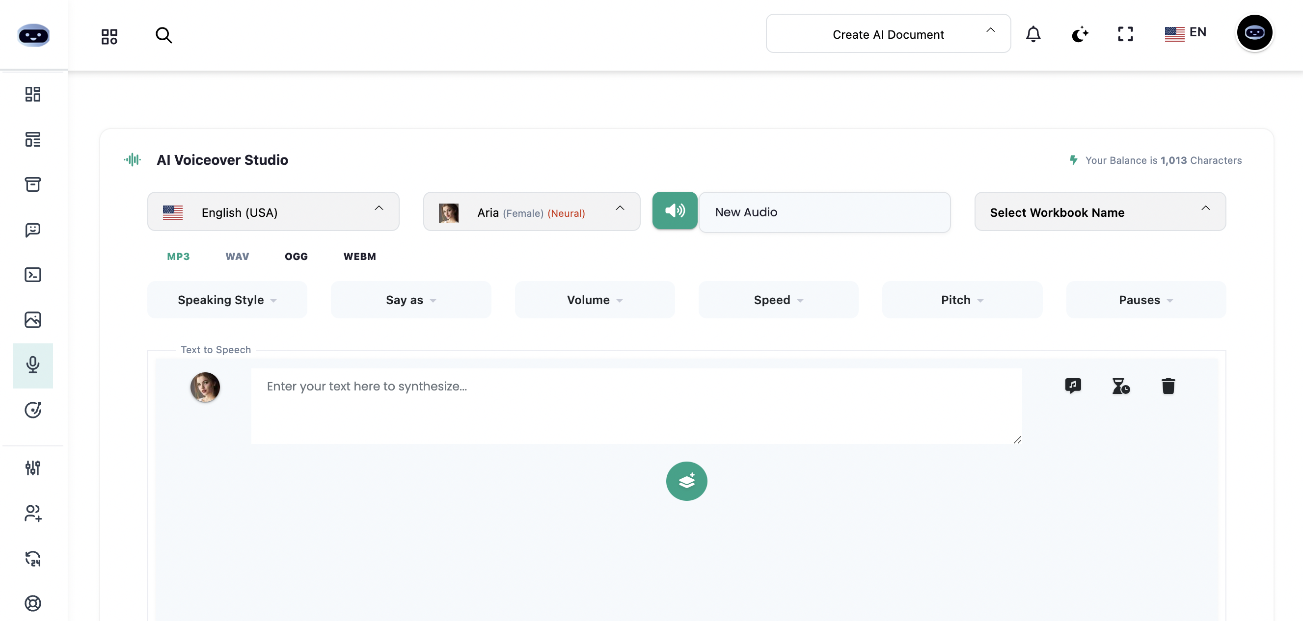 screenshot of AI-Wordsmith