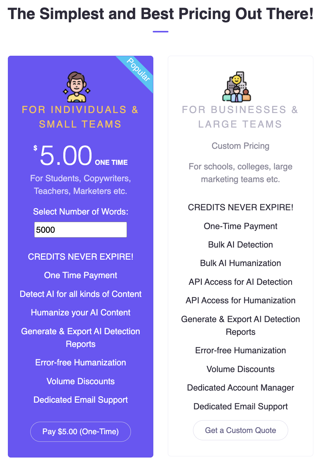 screenshot of AIDetectPlus