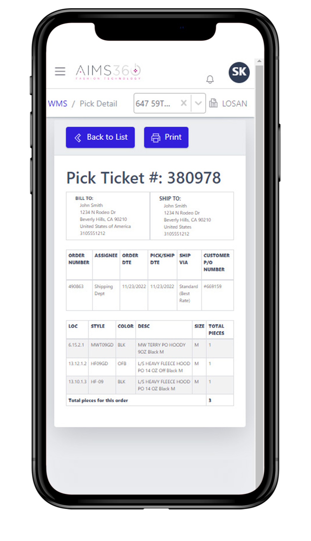 screenshot of AIMS360