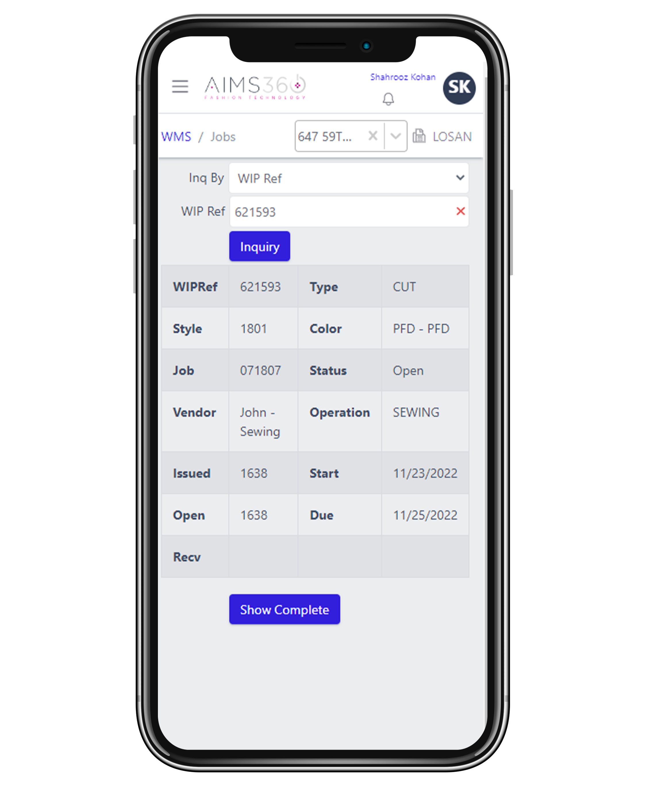 screenshot of AIMS360