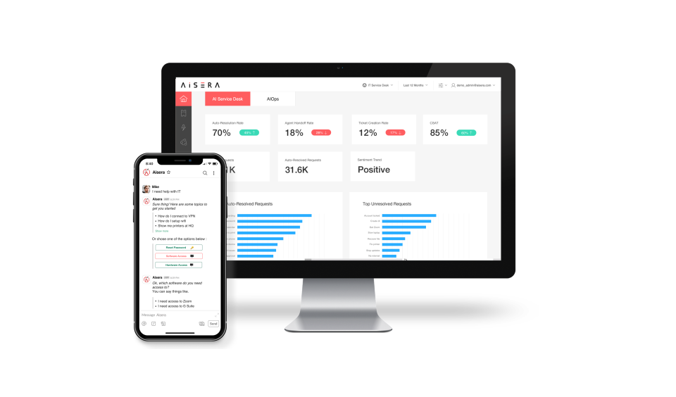 screenshot of AISERA