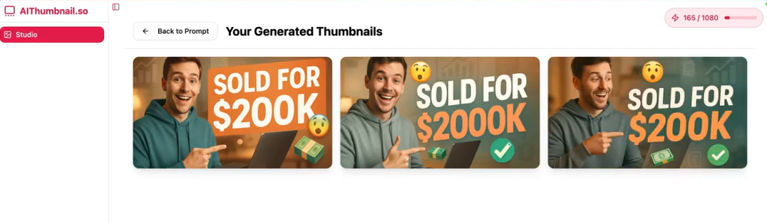 screenshot of AIThumbnail