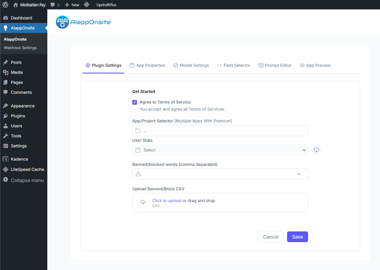 screenshot of AIappOnsite