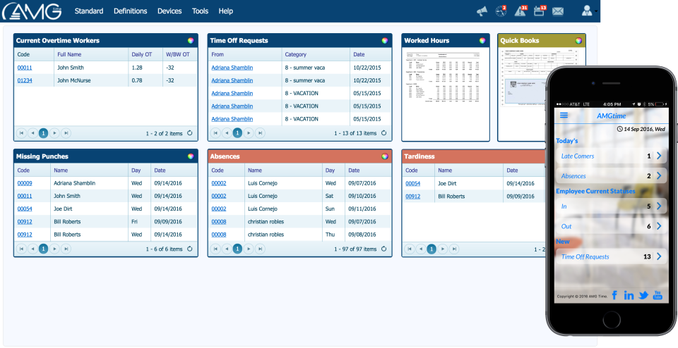 screenshot of AMGtime