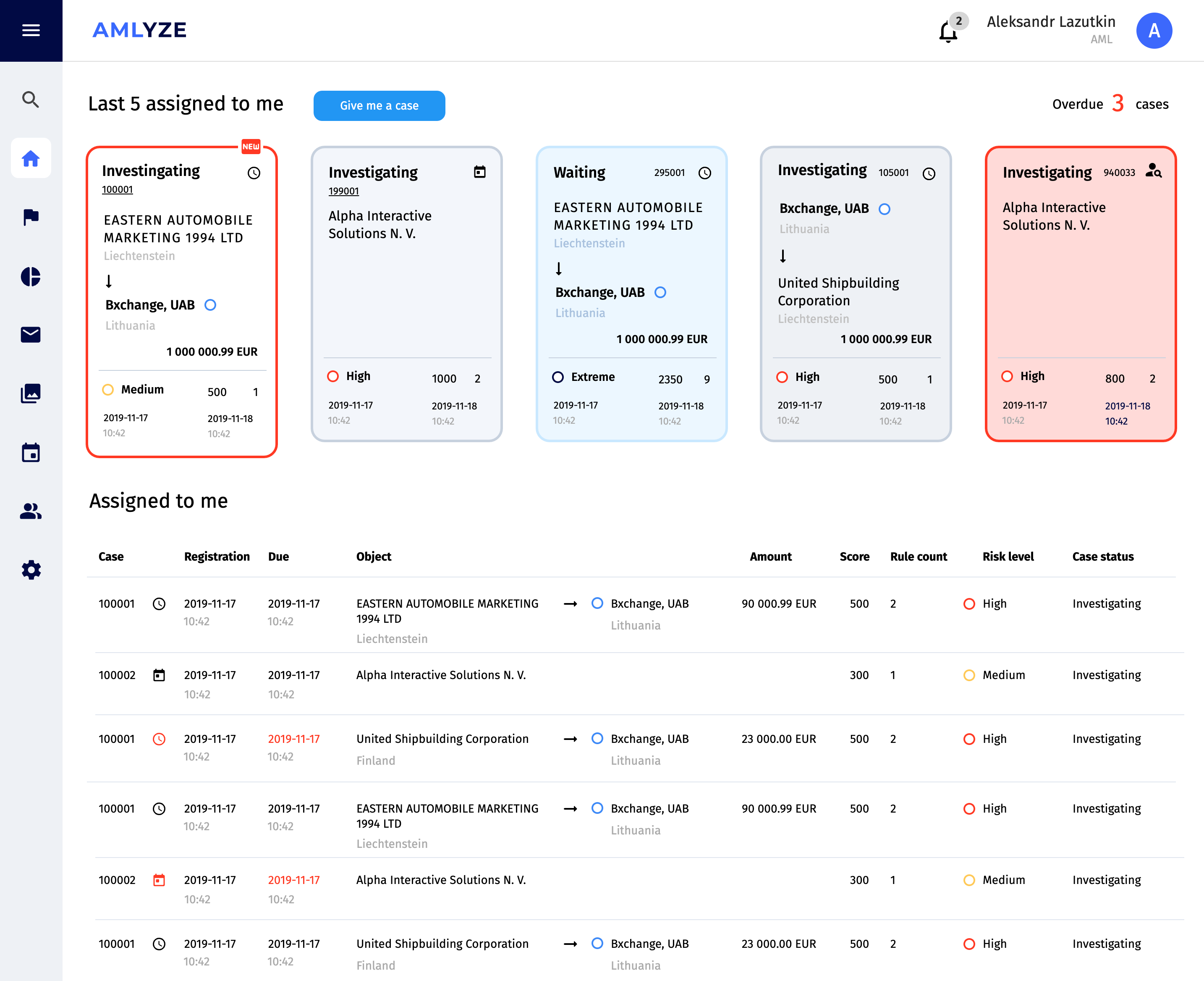 screenshot of AMLYZE