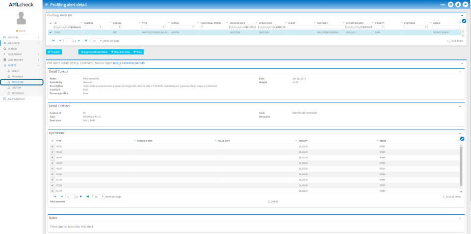 screenshot of AMLcheck