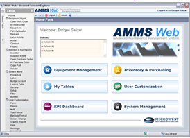 screenshot of AMMS