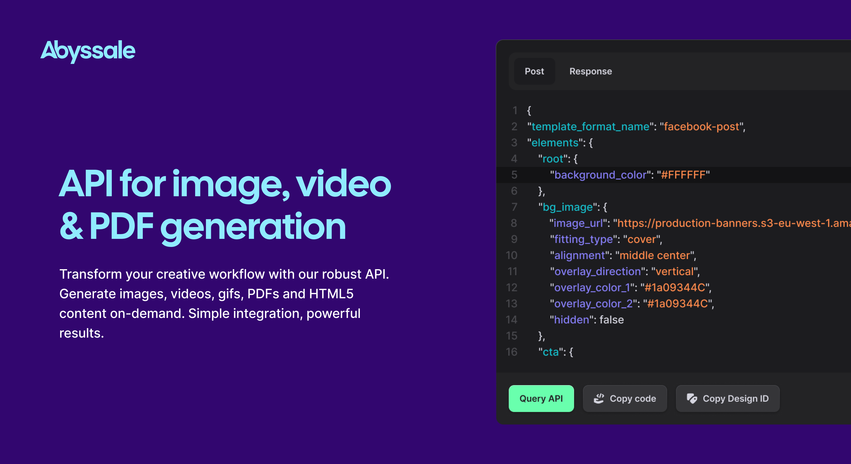 screenshot of Abyssale