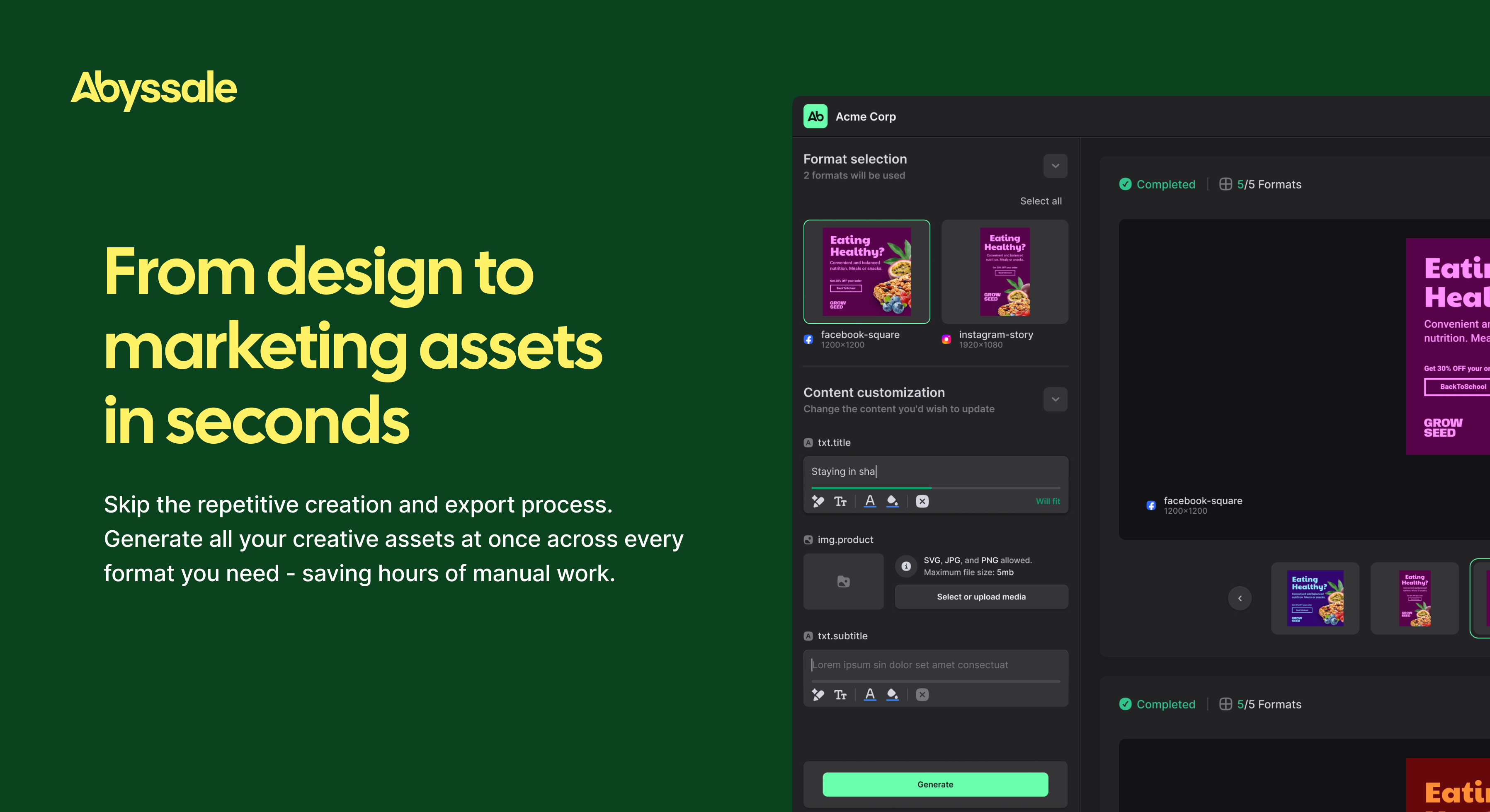 screenshot of Abyssale