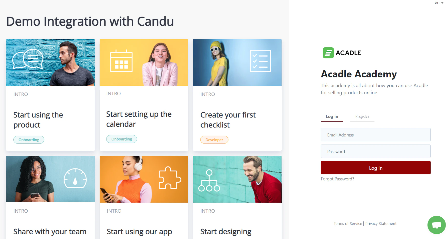 screenshot of Acadle