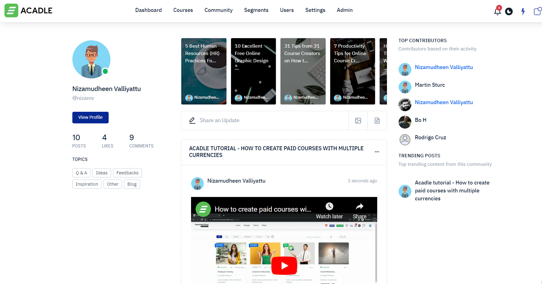 screenshot of Acadle