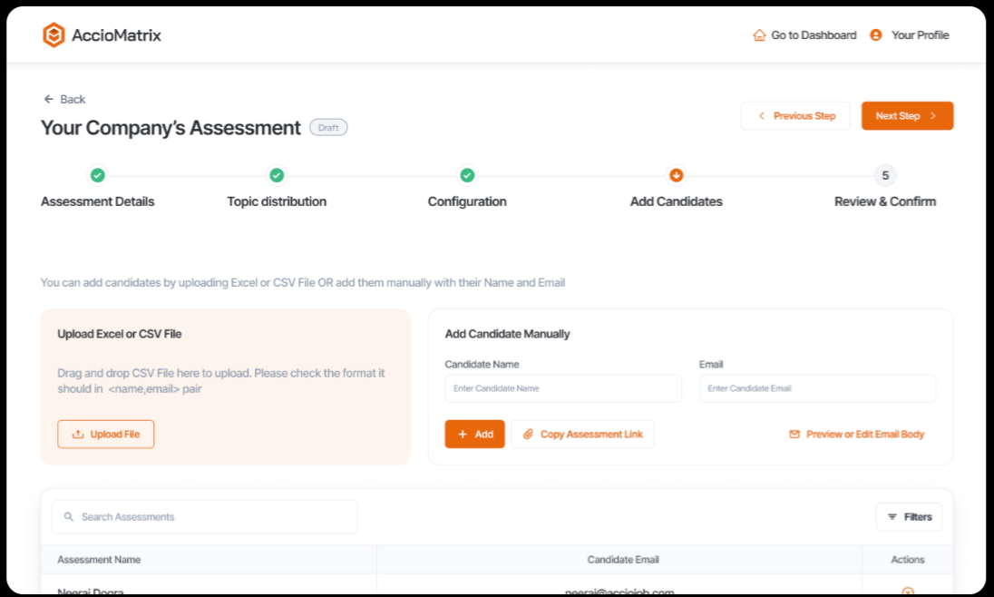 screenshot of AccioMatrix