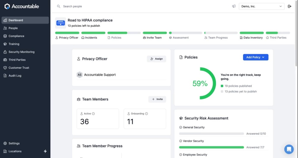 screenshot of Accountable