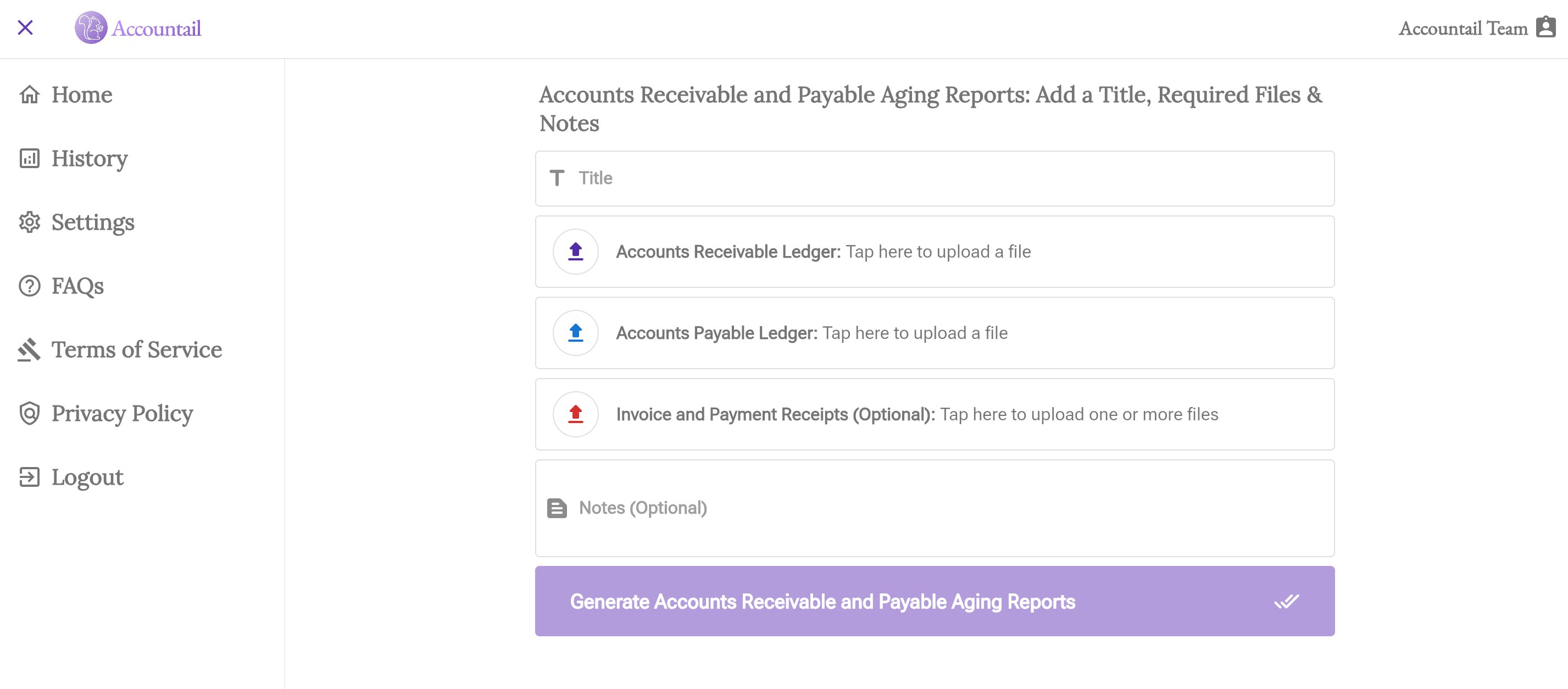 screenshot of Accountail
