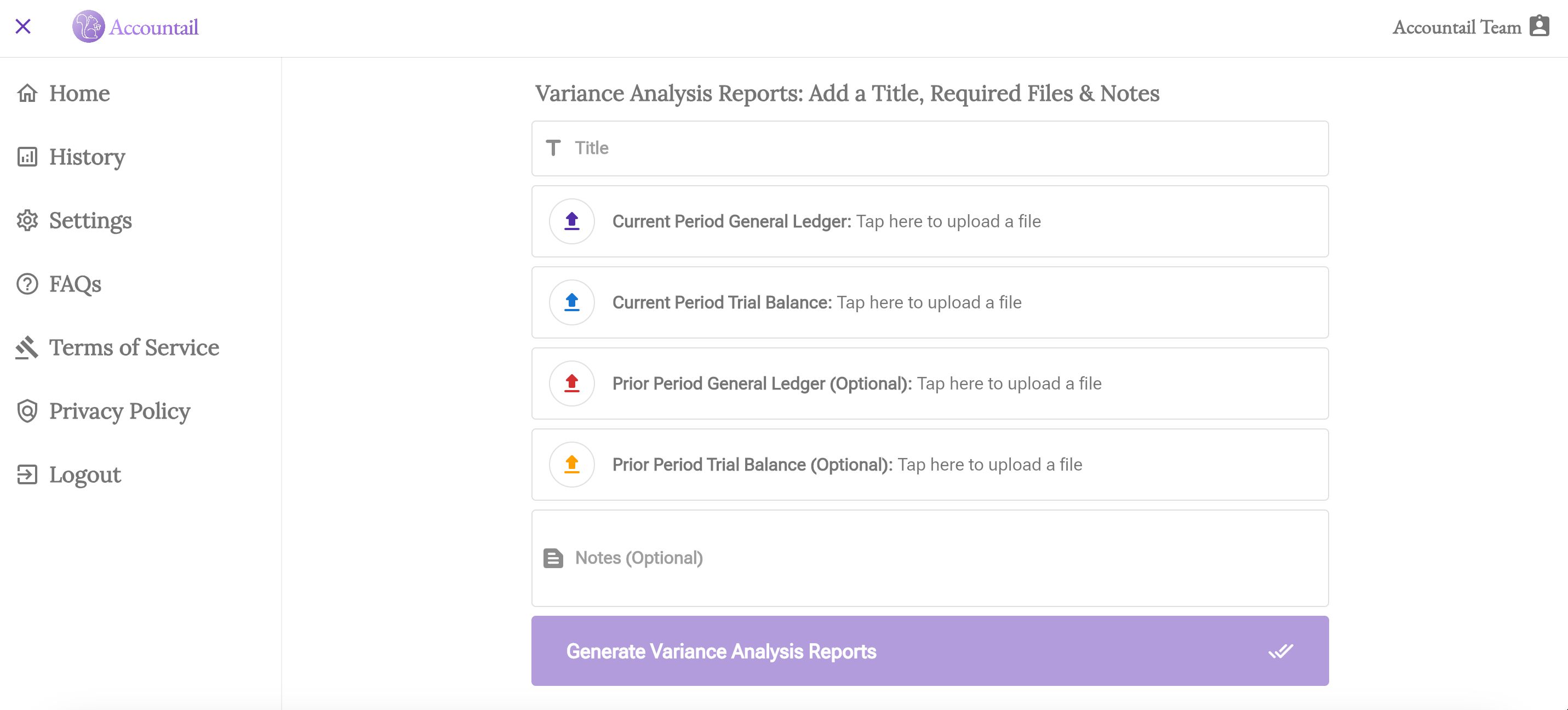screenshot of Accountail