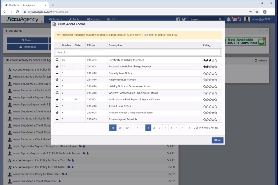screenshot of AccuAgency