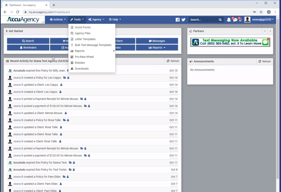 screenshot of AccuAgency